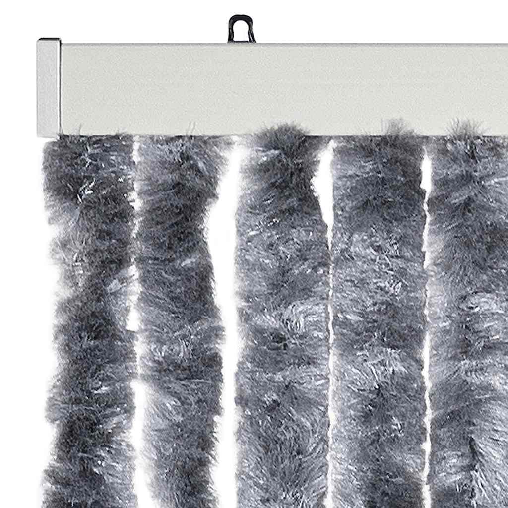 Cortina anti-insetos 56x200 cm chenille prateado