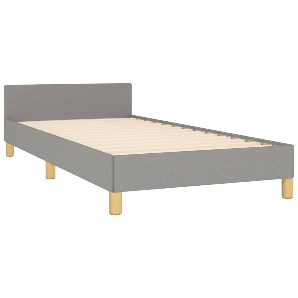 Estrutura de cama sem colchão 90x190 cm tecido cinzento-claro