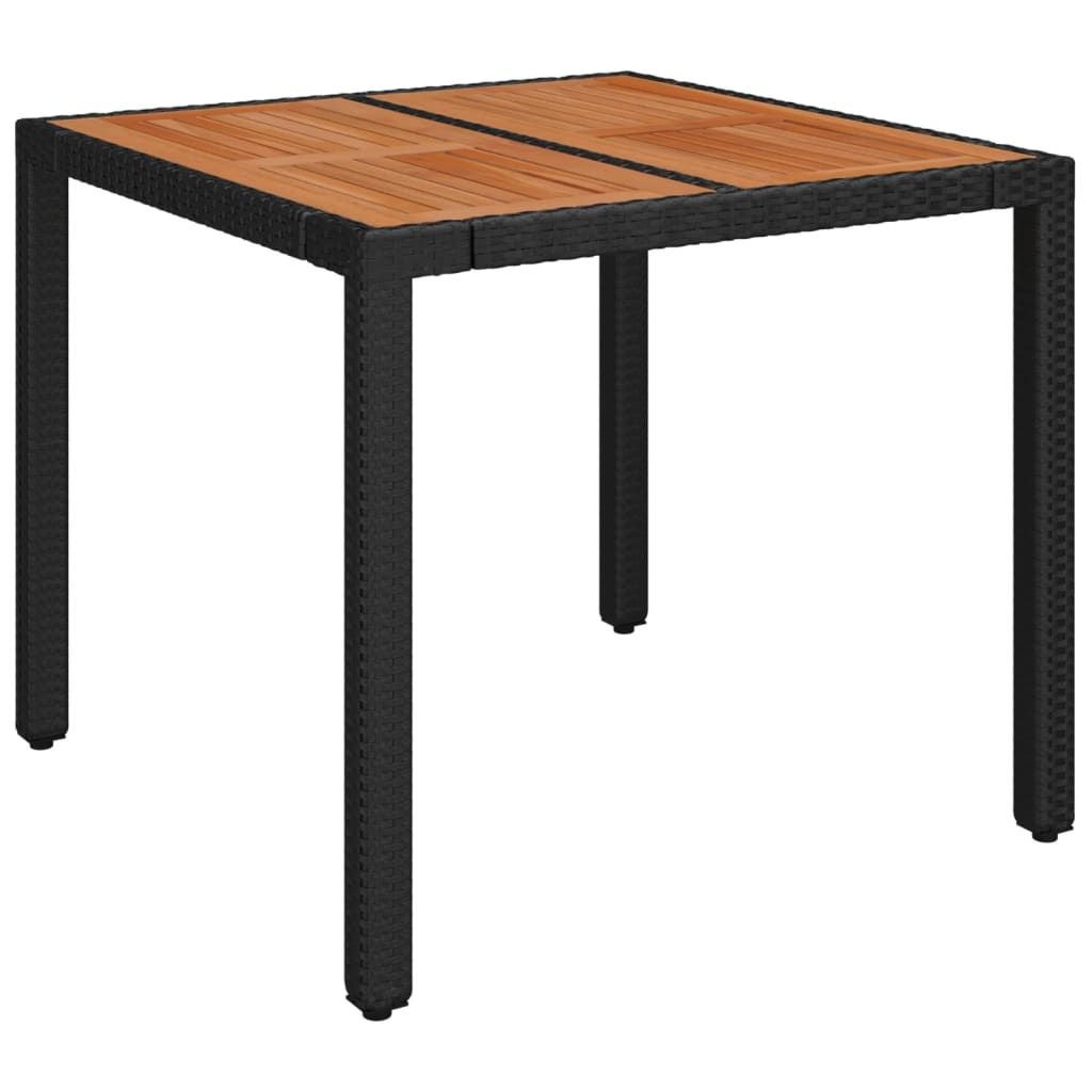 3 Pcs conjunto de bistrô com almofadões vime PE preto