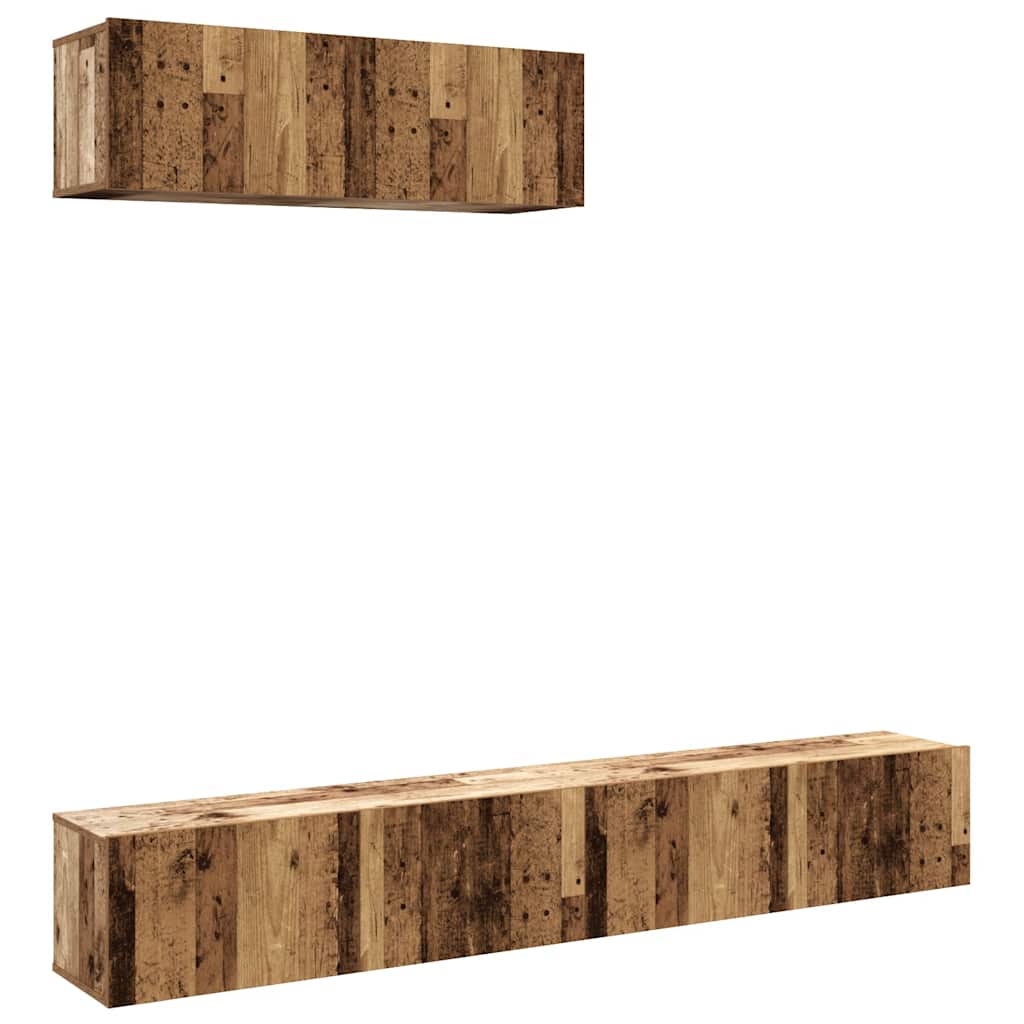 Móveis de parede para TV 3 peças madeira velha 100x30x30 cm