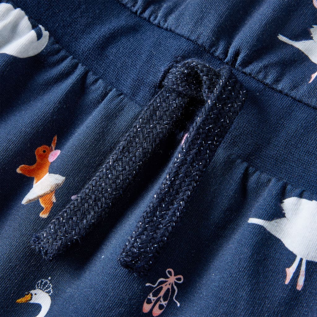 Vestido de manga comprida para criança azul-marinho 116