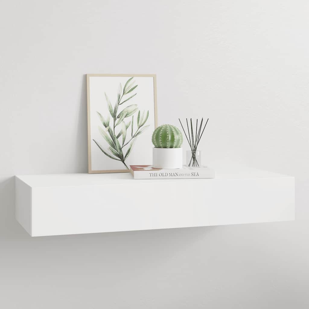 Prateleira de parede com gaveta MDF 60x23,5x10 cm branco