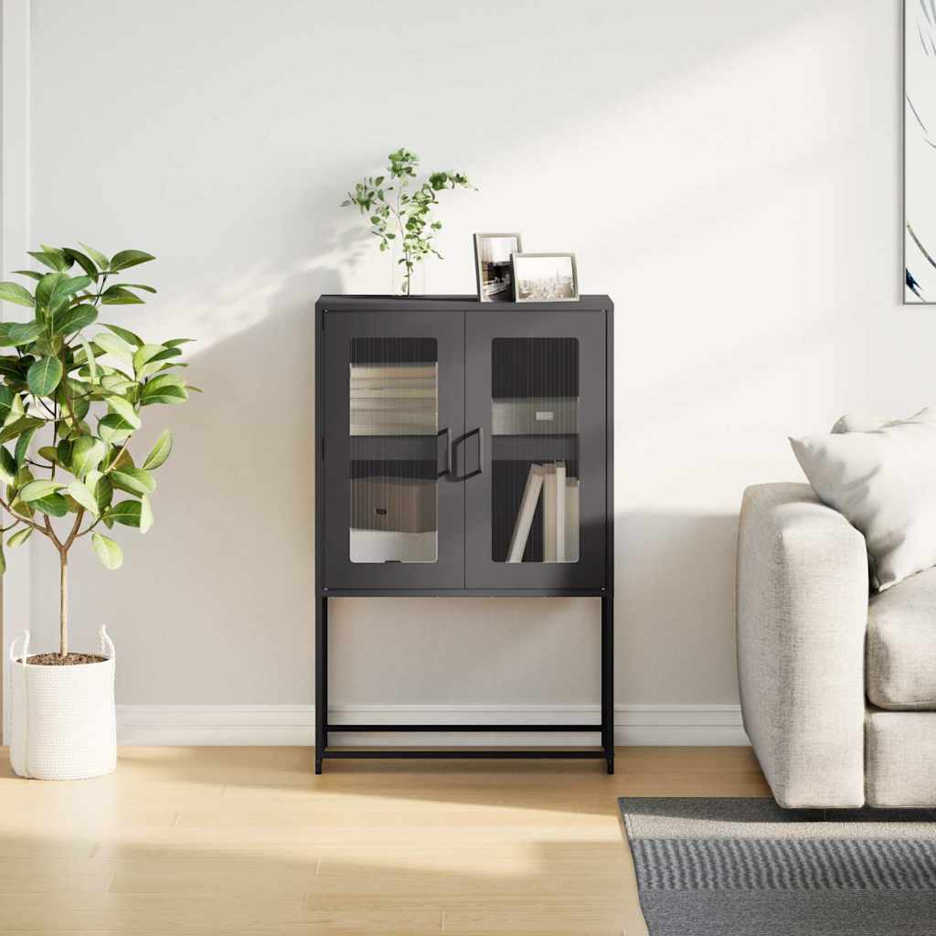 Aparador alto 68x39x107 cm aço preto