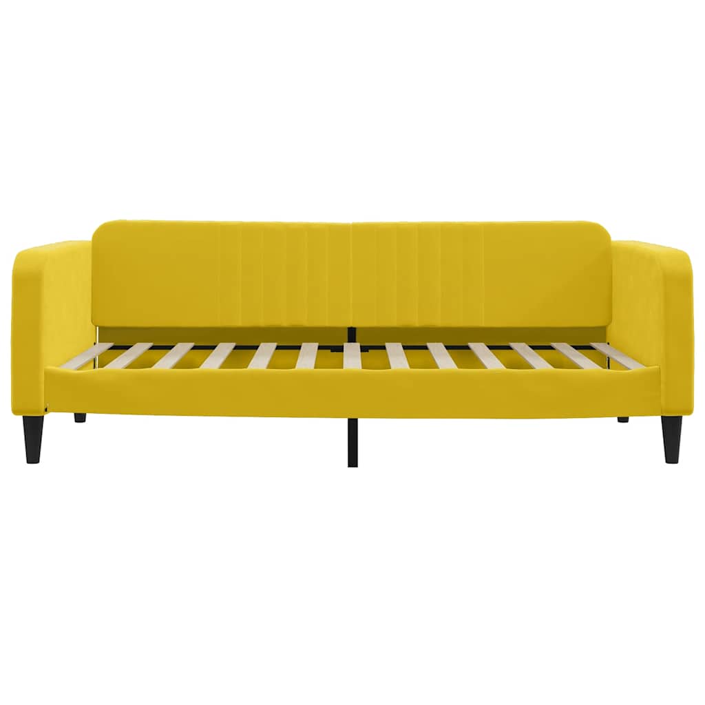 Sofá-cama 100x200 cm veludo amarelo
