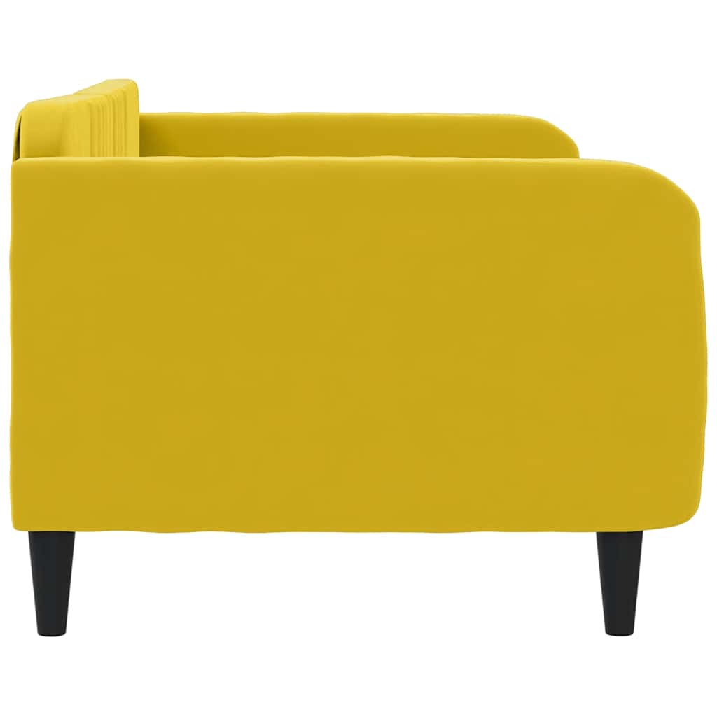 Sofá-cama 100x200 cm veludo amarelo