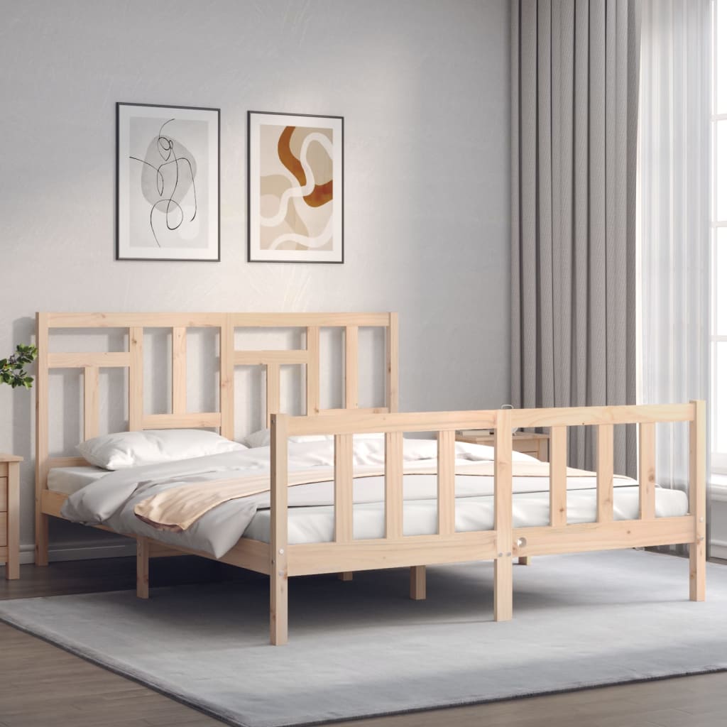 Cama sem colchão 160x200 cm madeira de pinho maciça