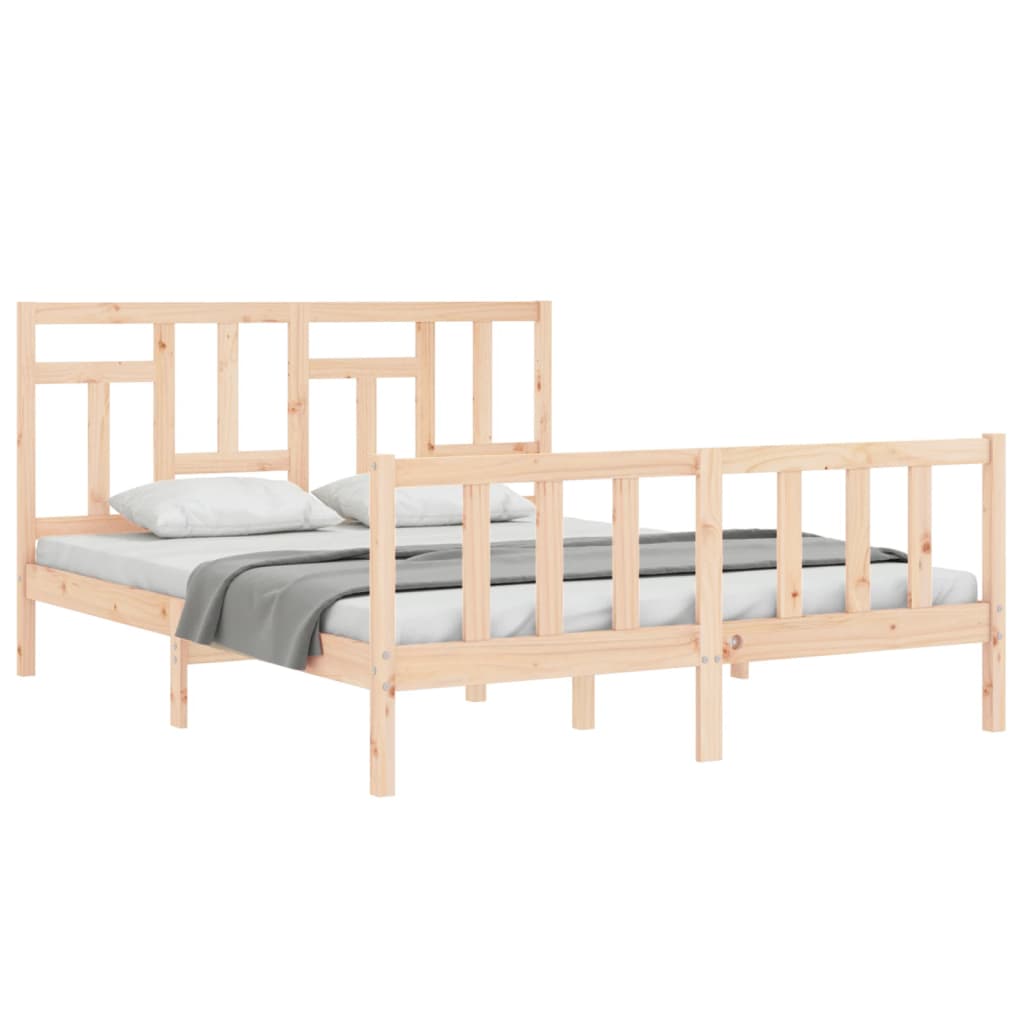Cama sem colchão 160x200 cm madeira de pinho maciça