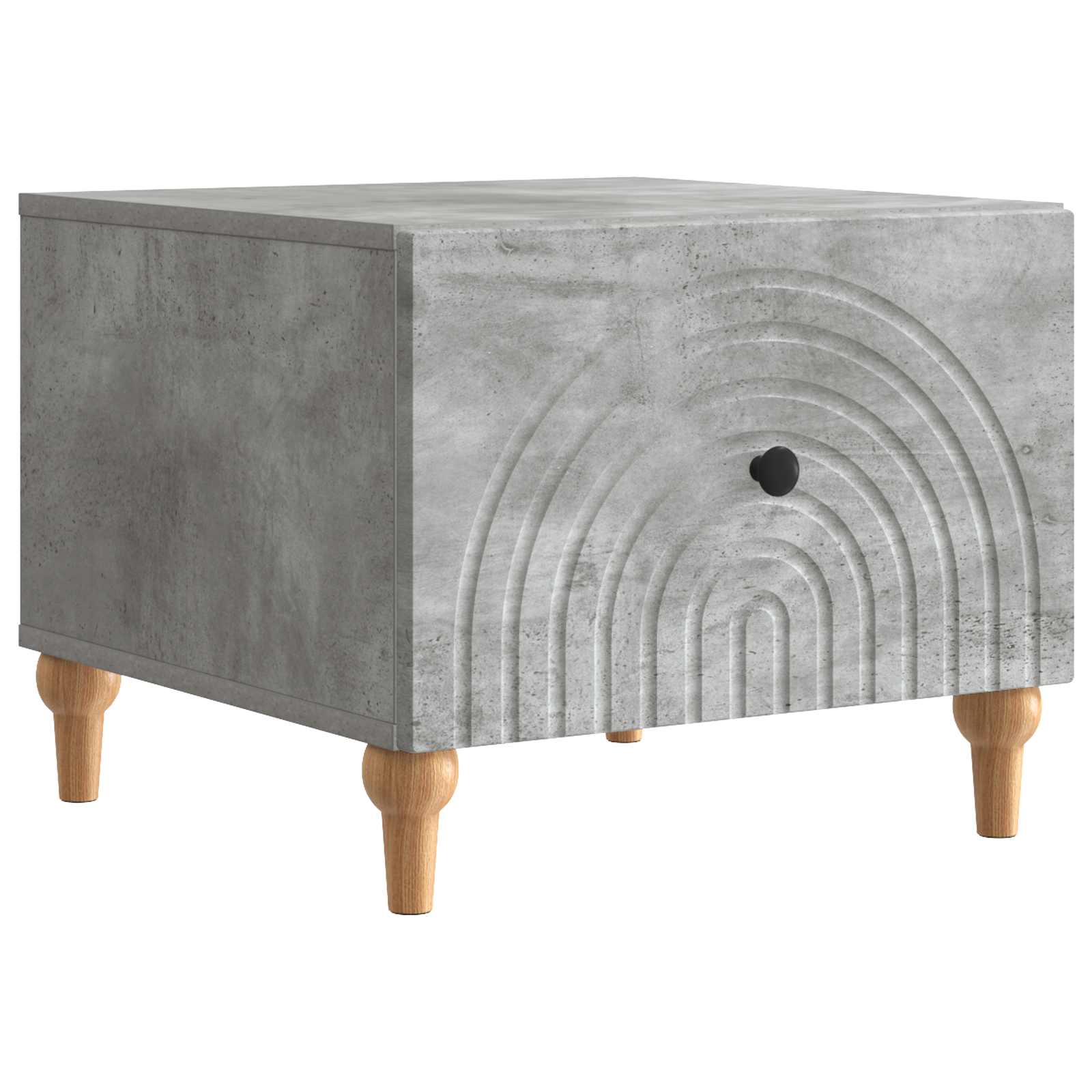 Mesa de centro com gaveta cinzento cimento 49 x 50 x 40 cm