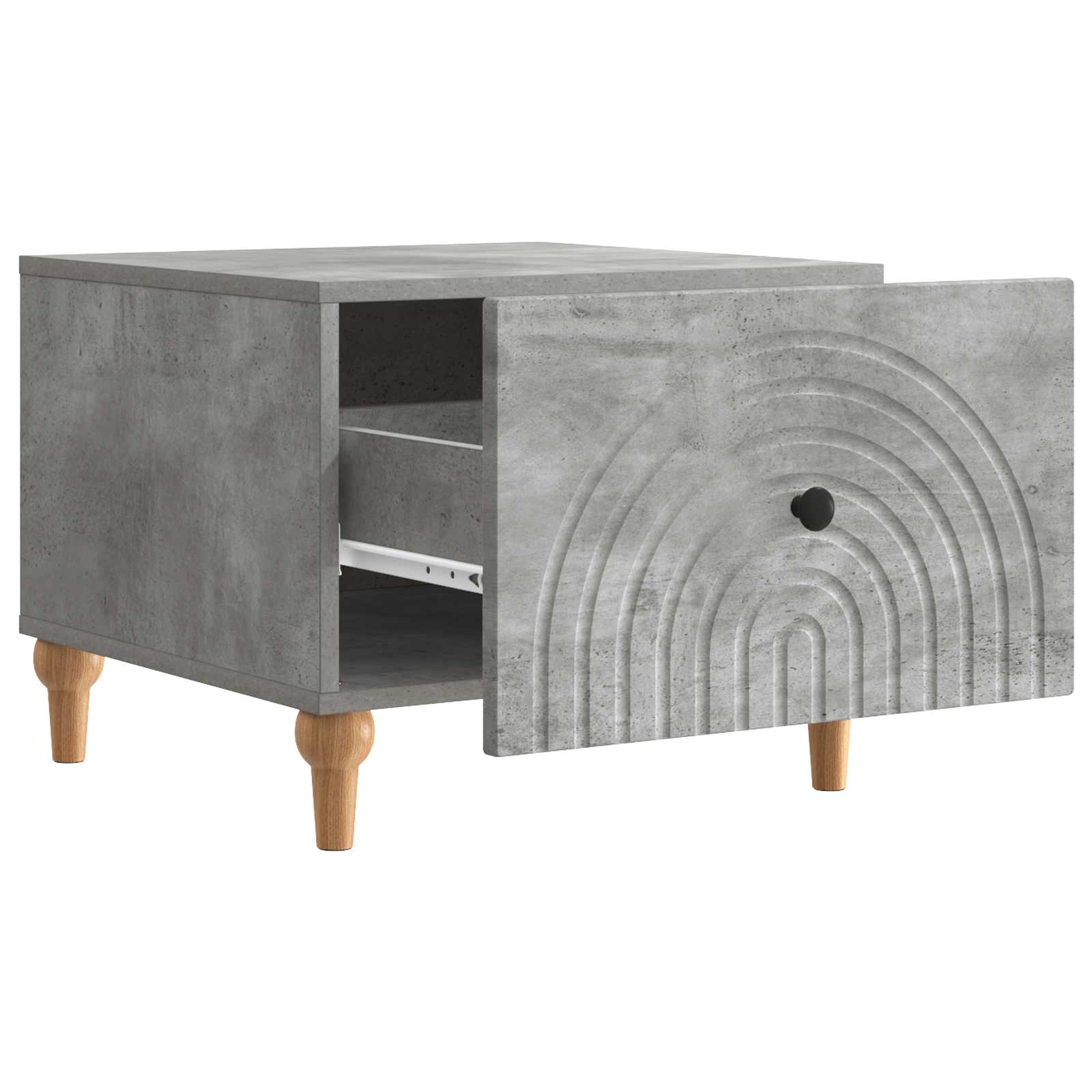 Mesa de centro com gaveta cinzento cimento 49 x 50 x 40 cm