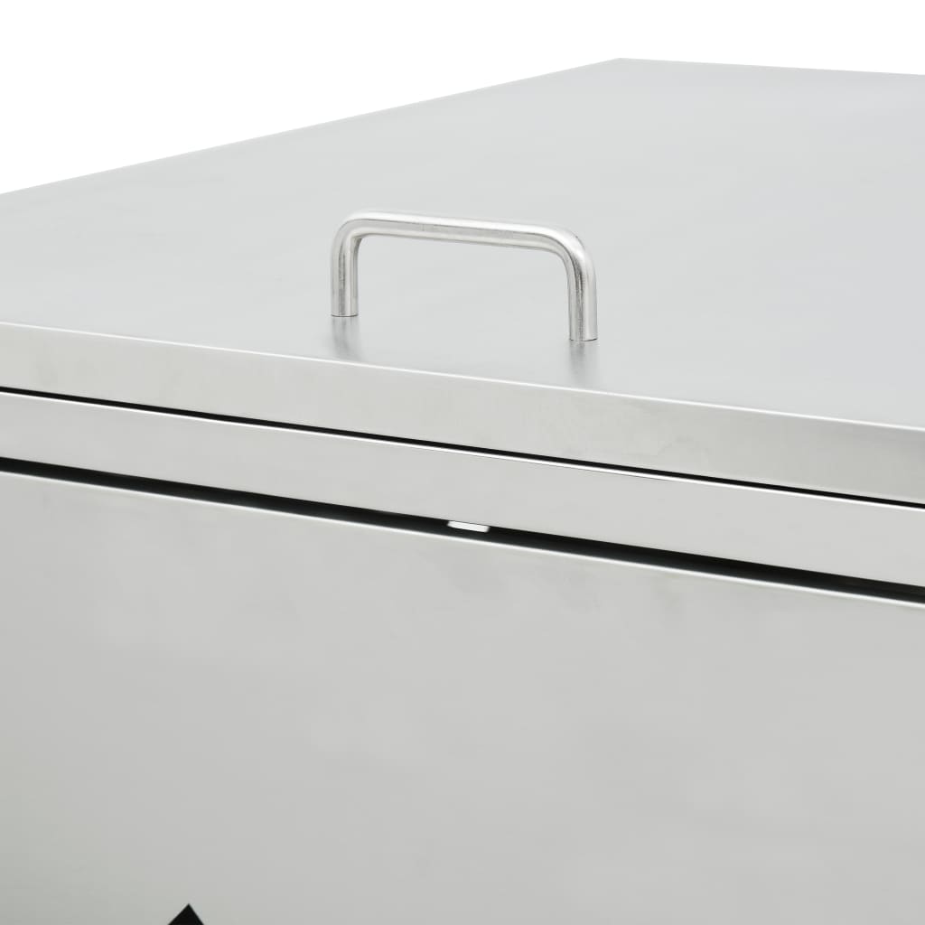 Abrigo quádruplo para caixotes do lixo 240 l aço inoxidável
