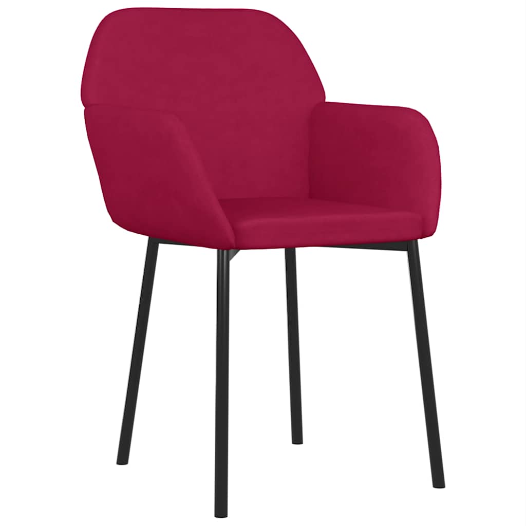 Cadeiras de jantar 2 pcs veludo vermelho tinto