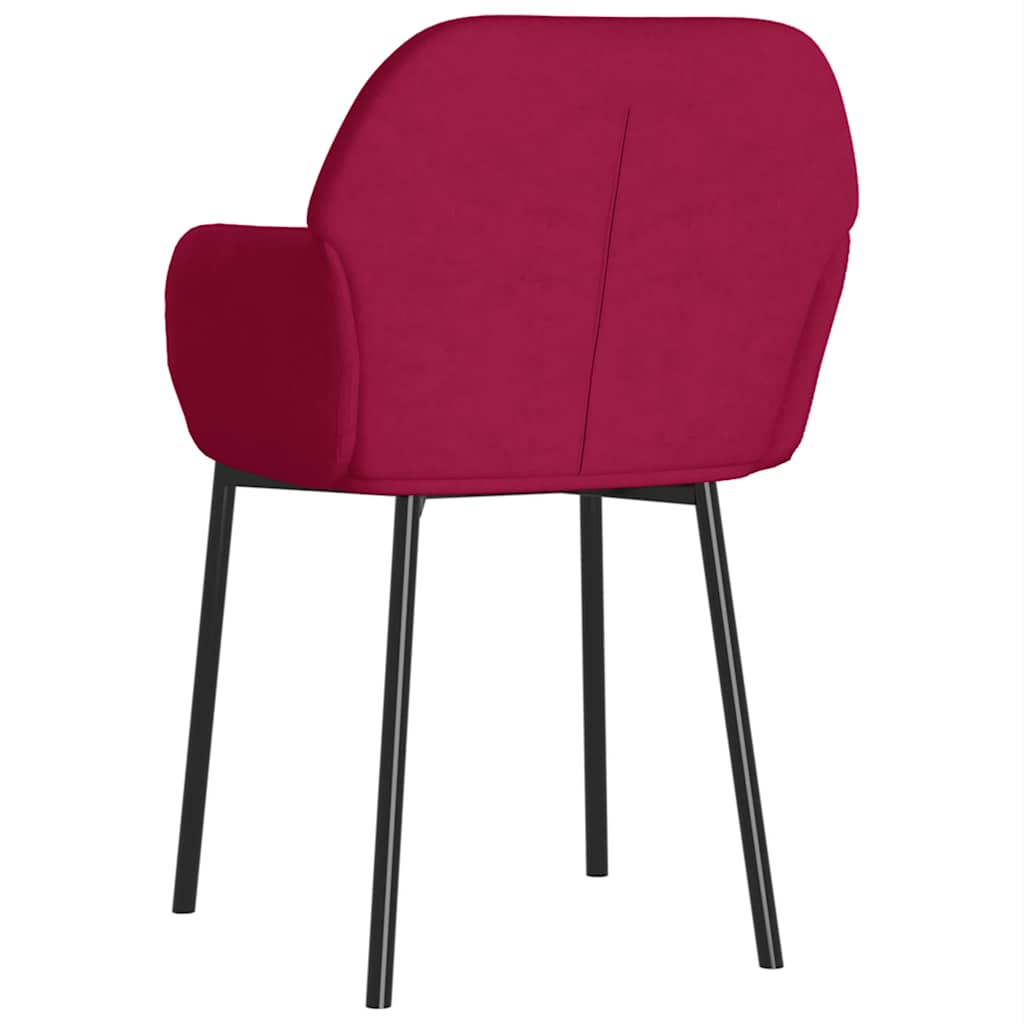 Cadeiras de jantar 2 pcs veludo vermelho tinto