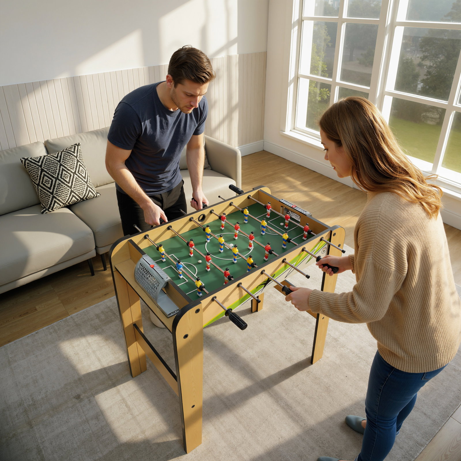 Matraquilho para crianças em madeira com 2 marcadores 6 punhos 18 jogadores 6 varas e 2 bolas 75x66x75 cm madeira