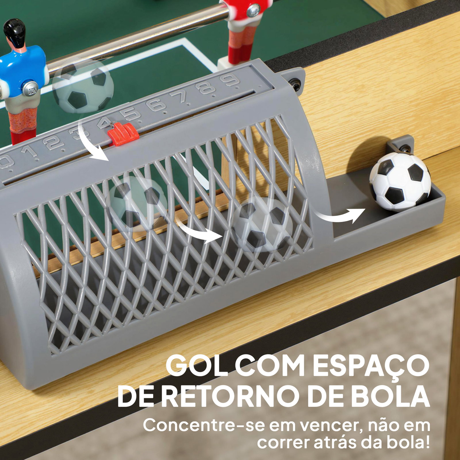 Matraquilho para crianças em madeira com 2 marcadores 6 punhos 18 jogadores 6 varas e 2 bolas 75x66x75 cm madeira