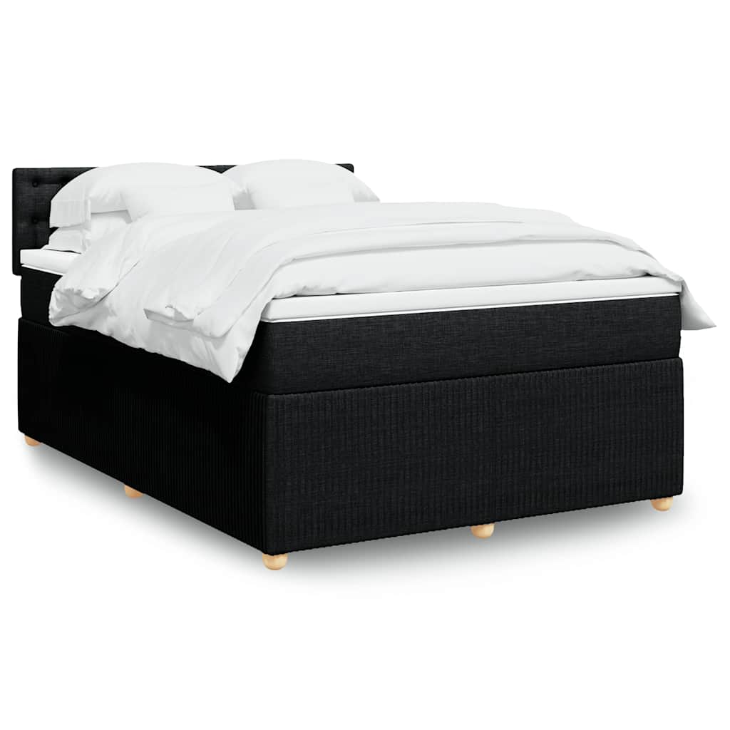 Cama com molas/colchão 140x190 cm tecido preto