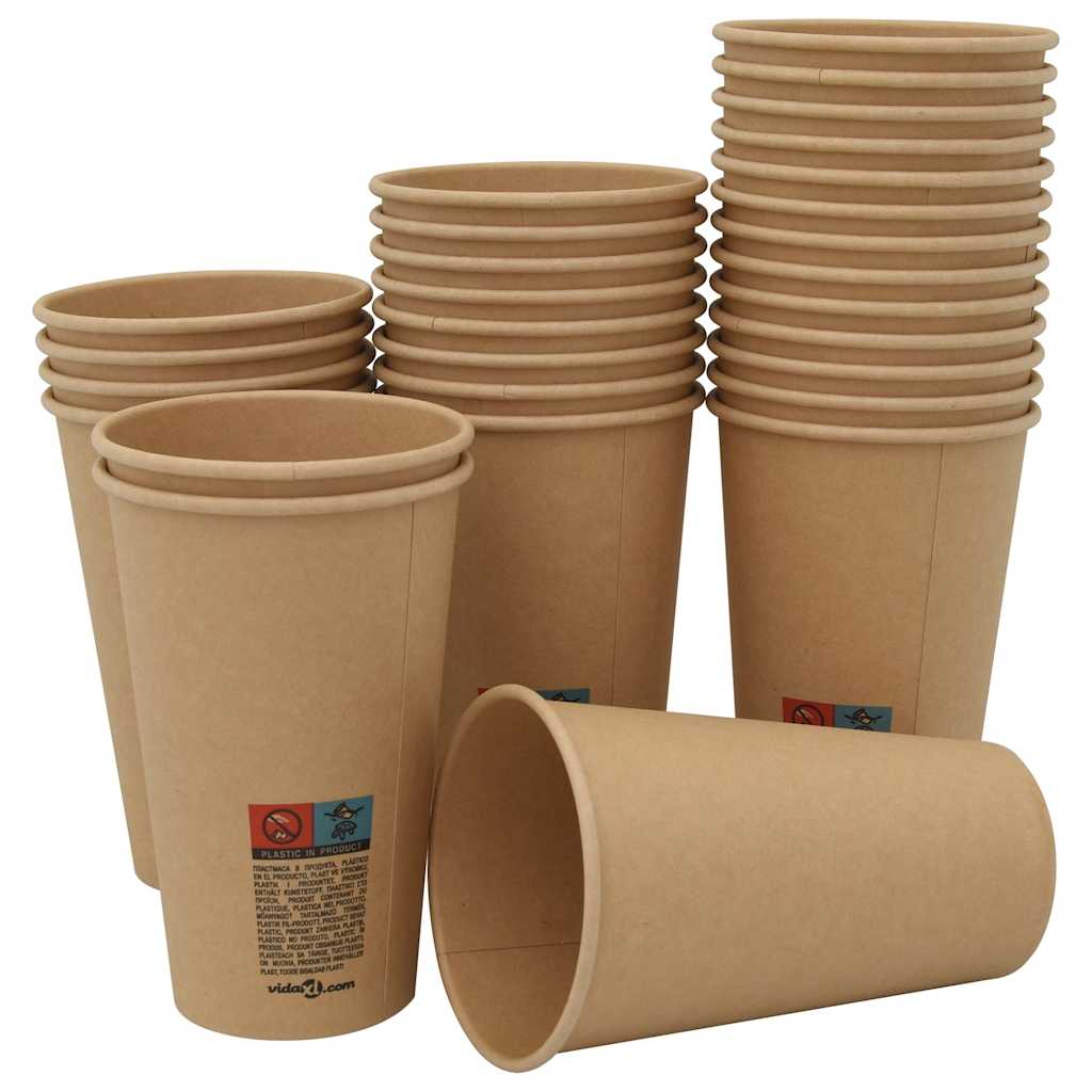 Copos de café de papel 1000 pcs 16oz 400ml castanho
