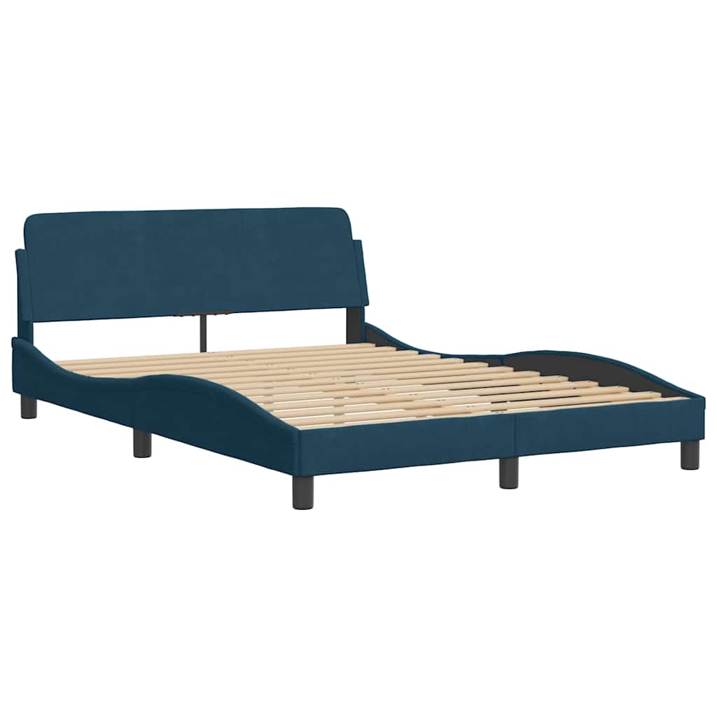 Cama com colchão 120x200 cm veludo azul