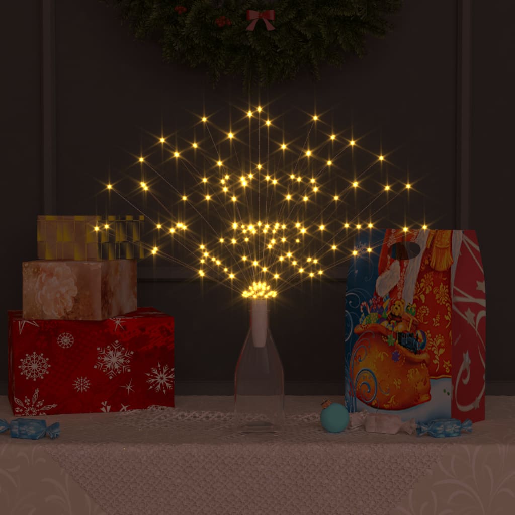 Iluminação fogo de artifício ext. branco quente 140 leds 20 cm
