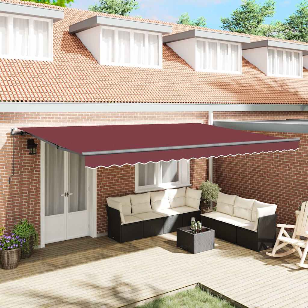 Toldo retrátil manual 500x300 cm bordô