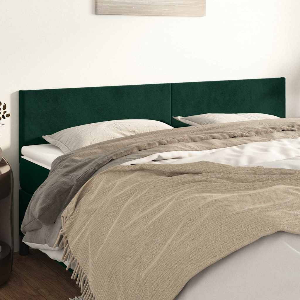 Cabeceiras verde-escuro 160x5x78/88 cm veludo