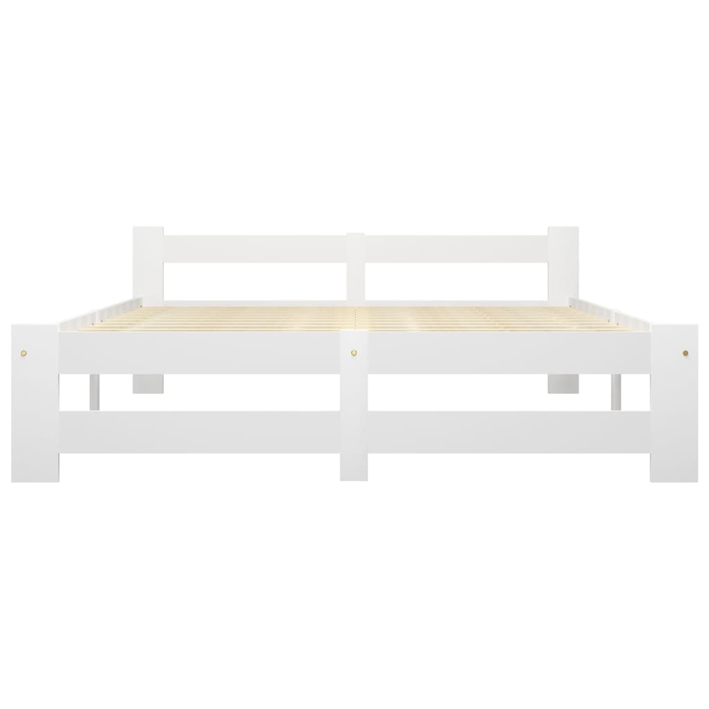 Estrutura de cama 140x200 cm pinho maciço branco