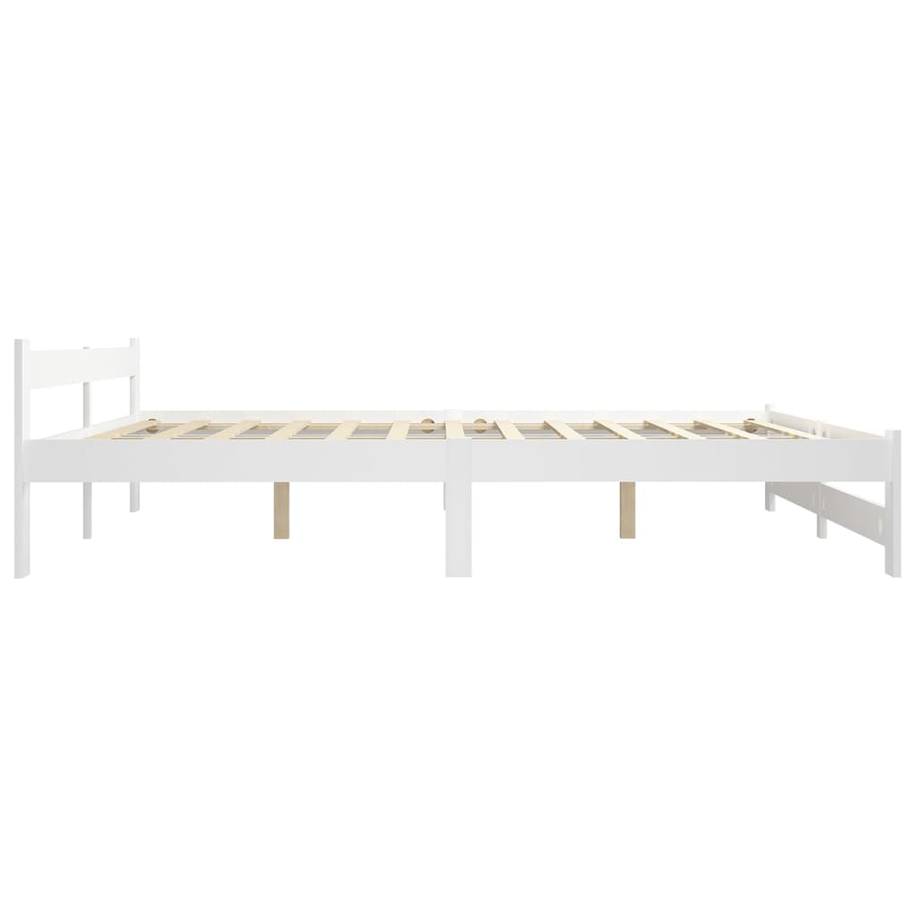 Estrutura de cama 140x200 cm pinho maciço branco