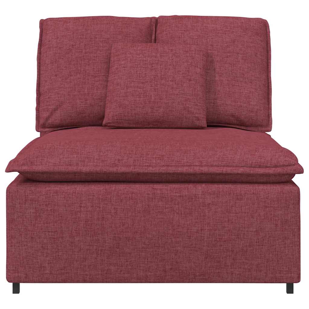 Módulo central para sofá modular com almofadas, vermelho vinho, 100 cm