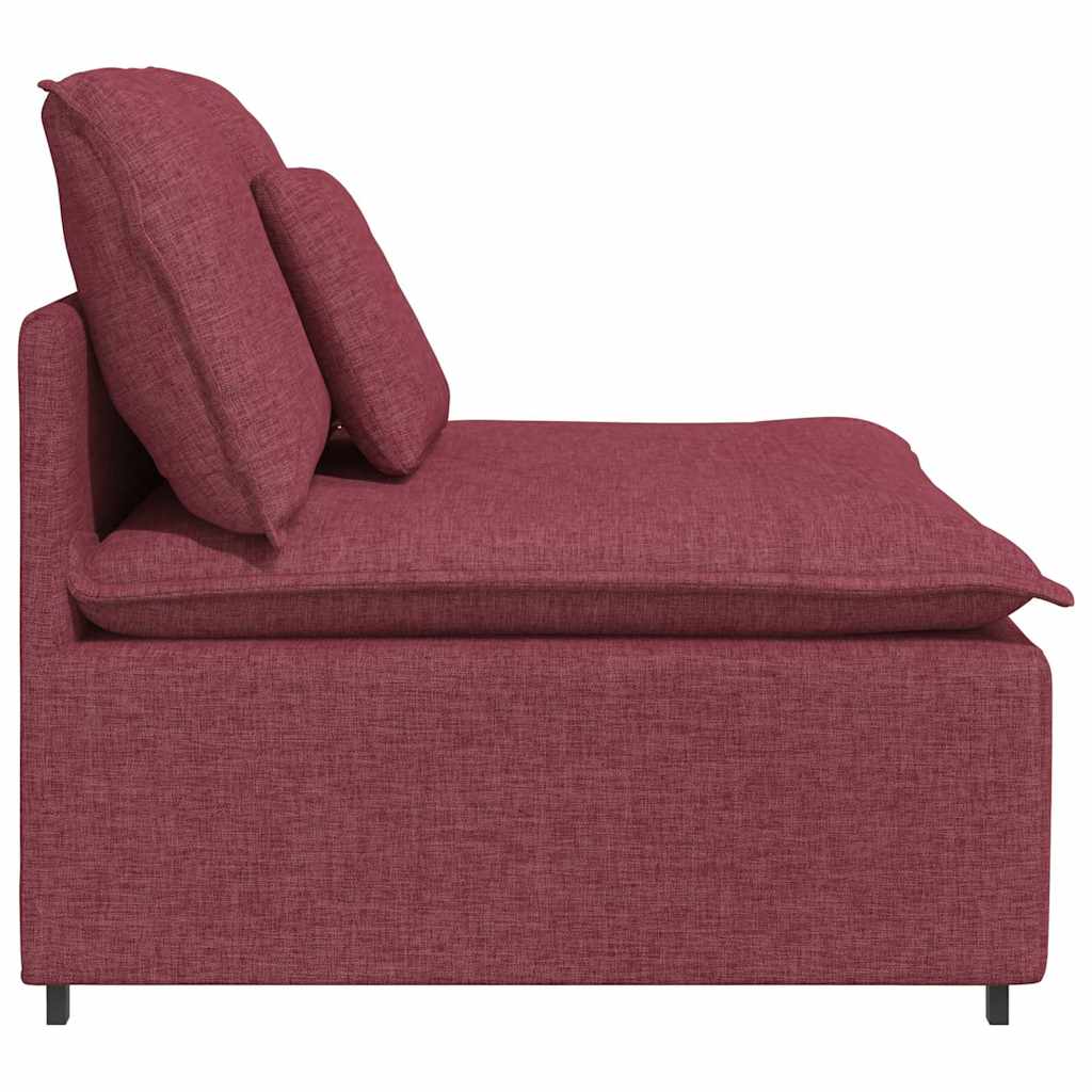 Módulo central para sofá modular com almofadas, vermelho vinho, 100 cm