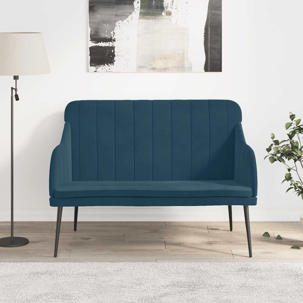 Banco 110x76x80 cm veludo azul