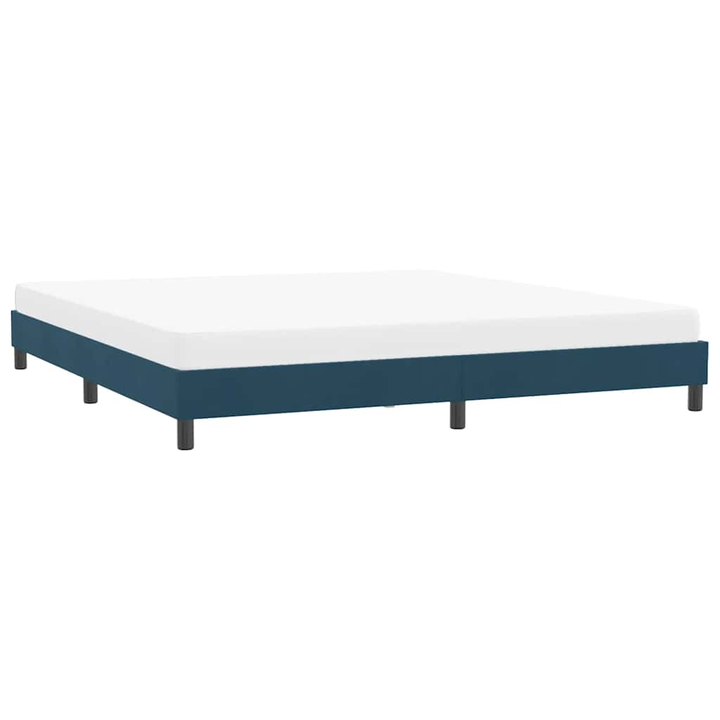 Estrutura de cama sem colchão 180x220 cm veludo azul-escuro