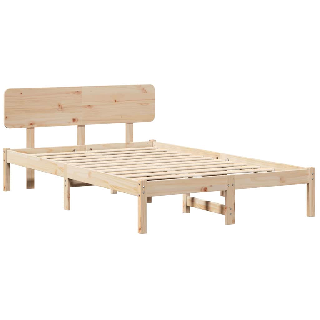 Estrutura da cama com cabeceira natural 140 x 190 cm