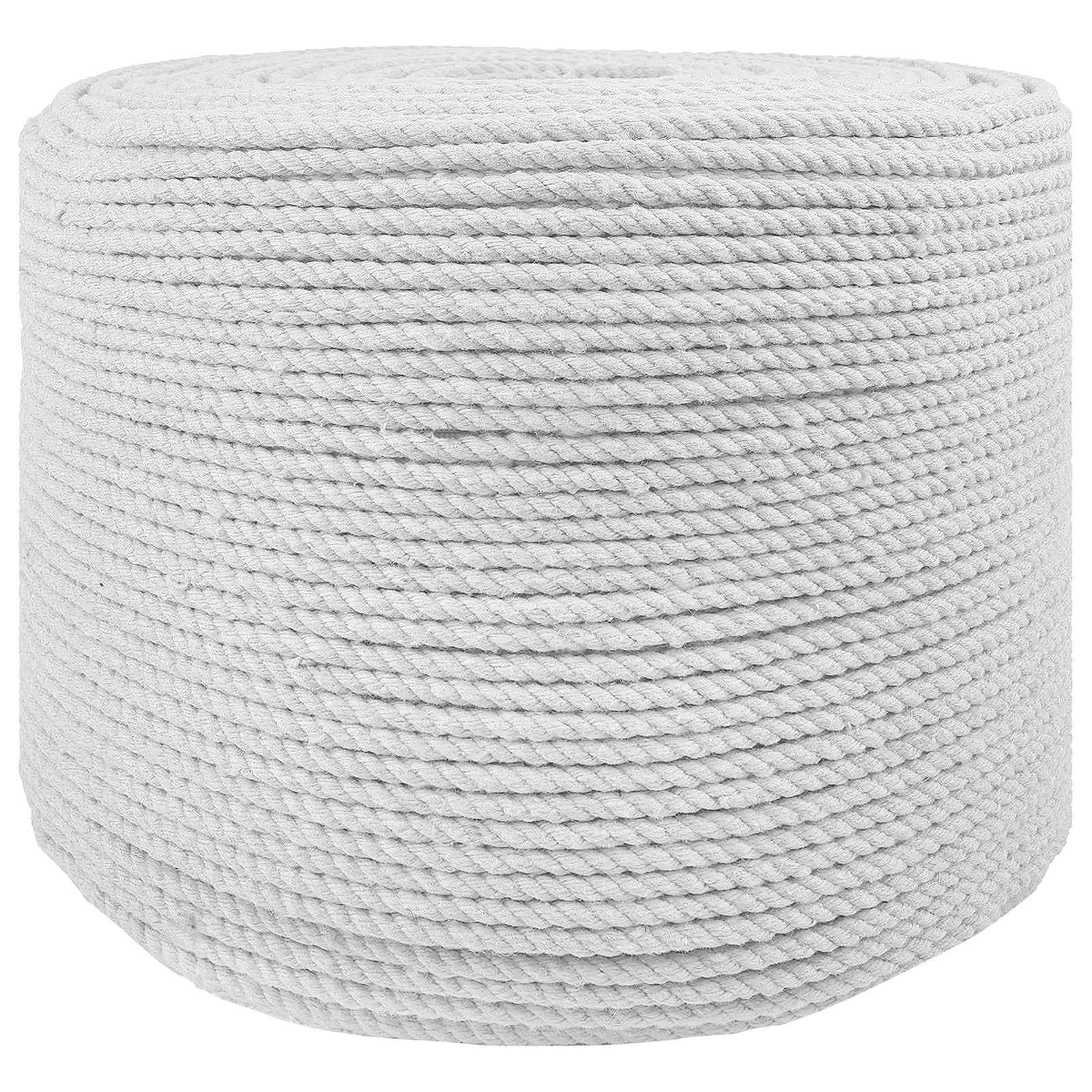 Corda de algodão 8 mm 50 m branco 100% algodão