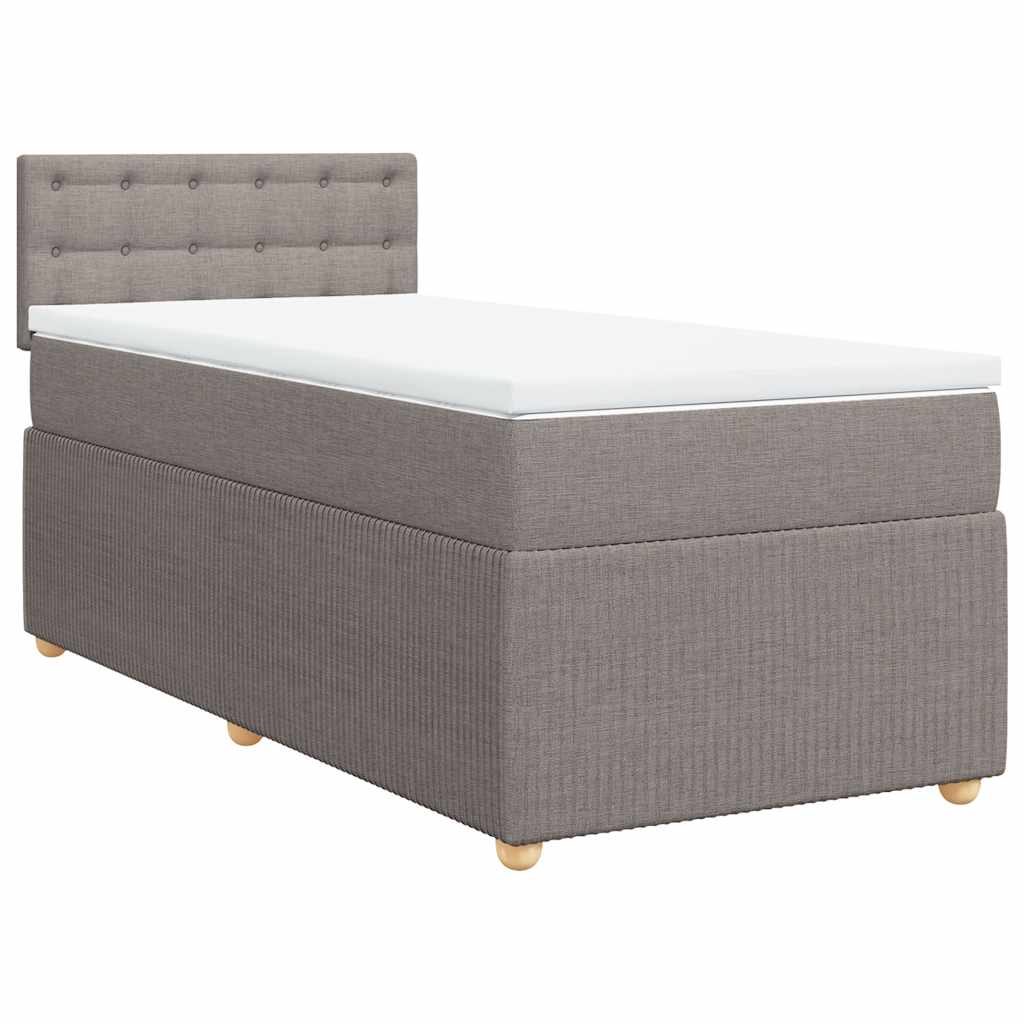 Cama com molas/colchão 80x200 cm tecido castanho-acinzentado