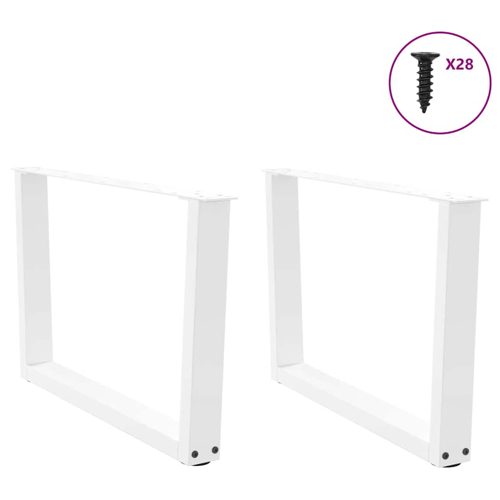 Pés para mesa de centro em v 2 peças branco 70x(42-43,3) cm aço
