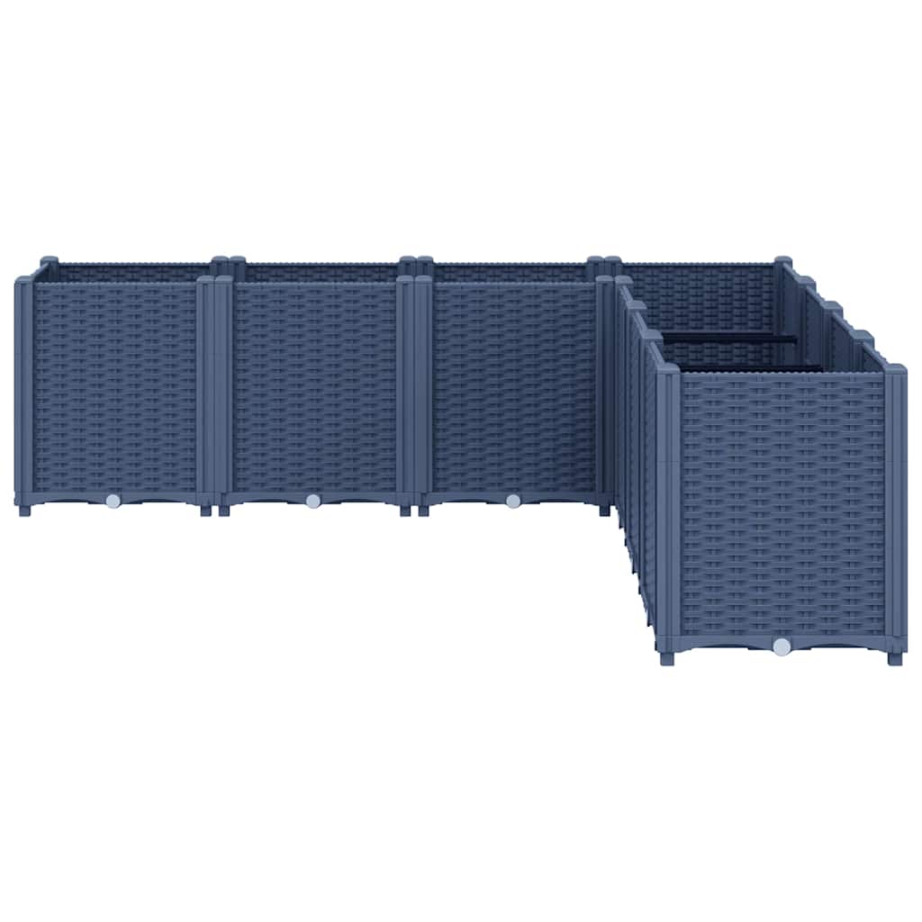 Vaso/floreira 160x160x53 cm PP cinzento azul