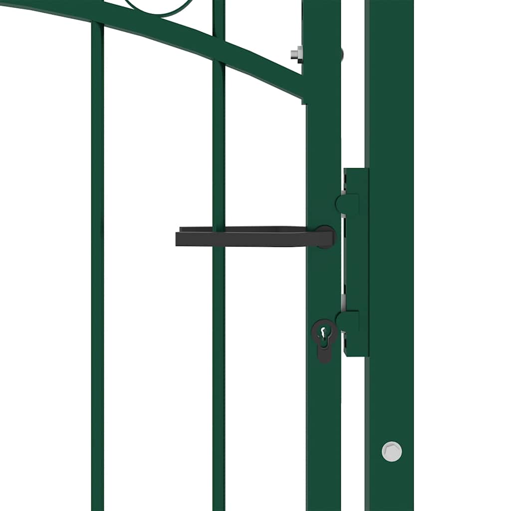 Portão de cerca emmen com topo arqueado, aço, 100x136 cm, verde