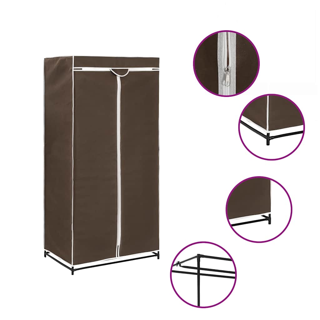 Roupeiros 2 pcs 75x50x160 cm castanho