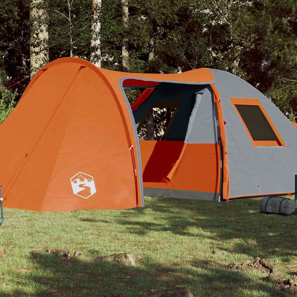 Tenda familiar cúpula para 6 pessoas impermeável laranja
