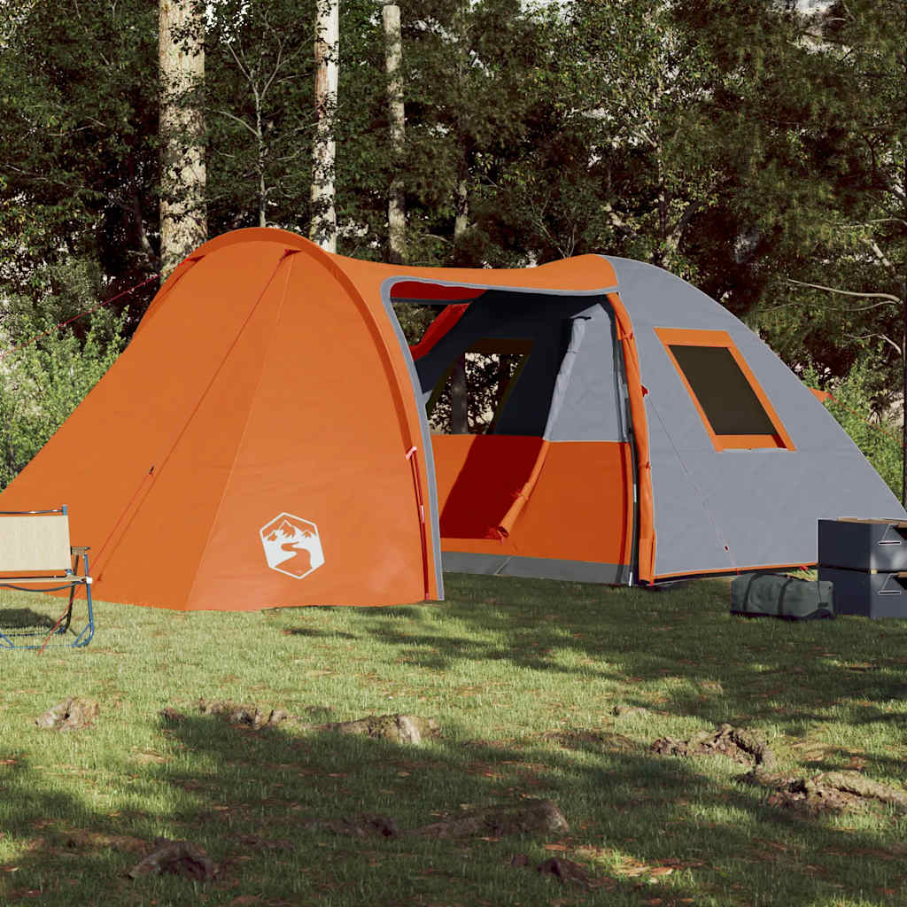 Tenda familiar cúpula para 6 pessoas impermeável laranja