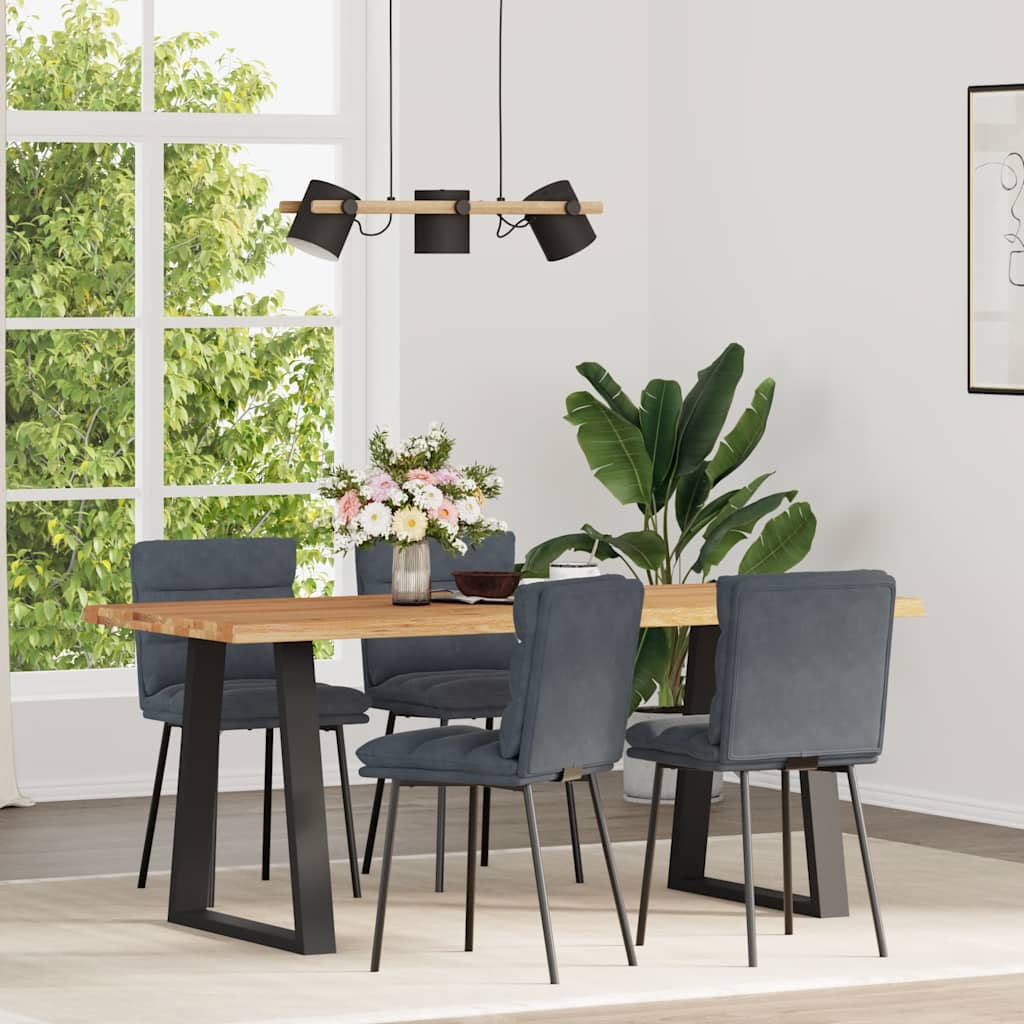 Cadeiras de jantar 4 pcs veludo cinzento-escuro
