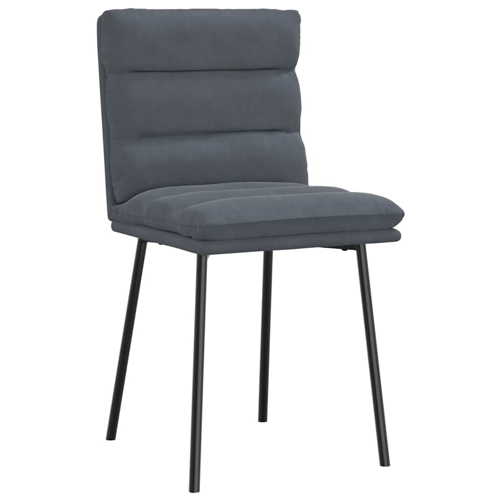 Cadeiras de jantar 4 pcs veludo cinzento-escuro