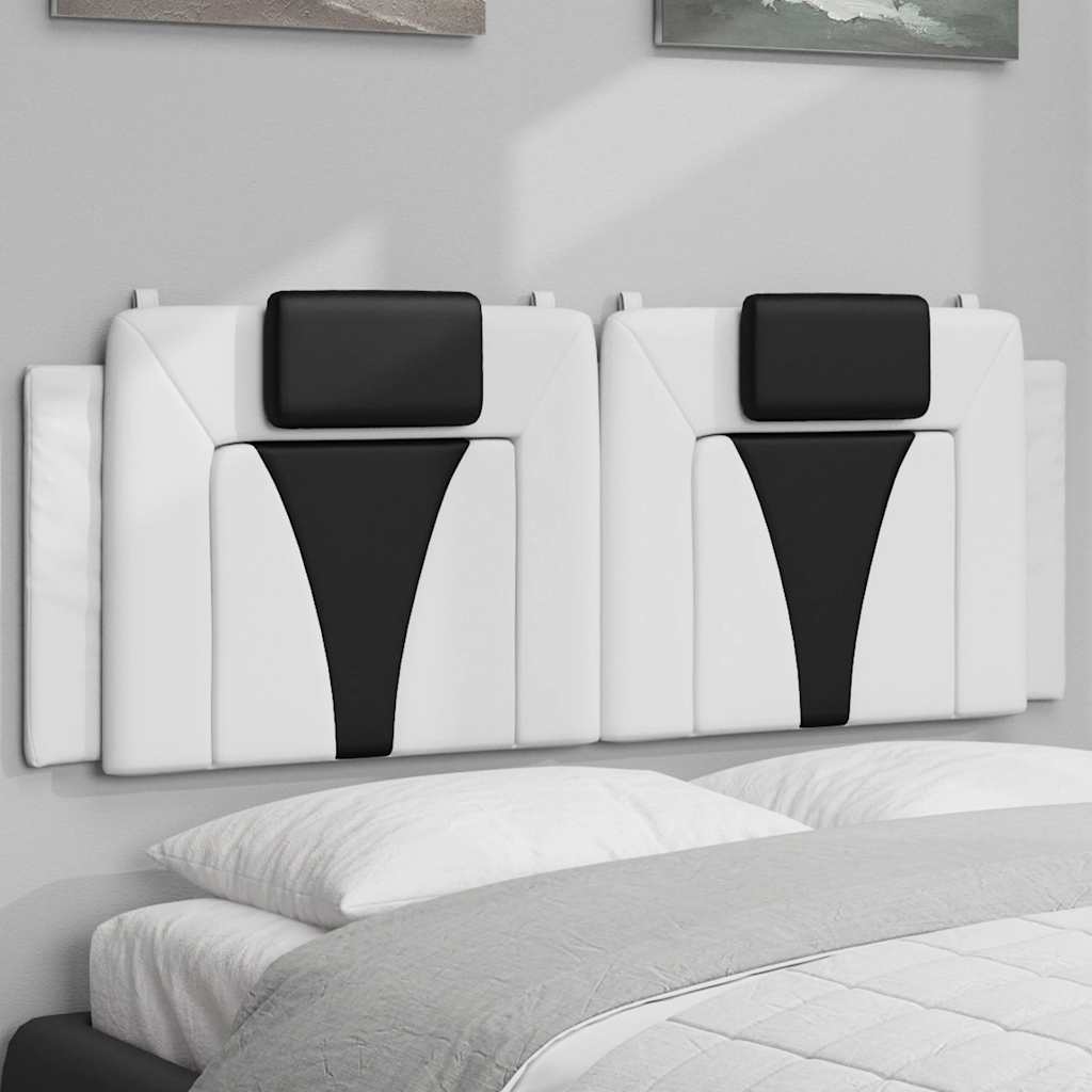 Almofadão de cabeceira viana 120 cm couro artificial preto e branco