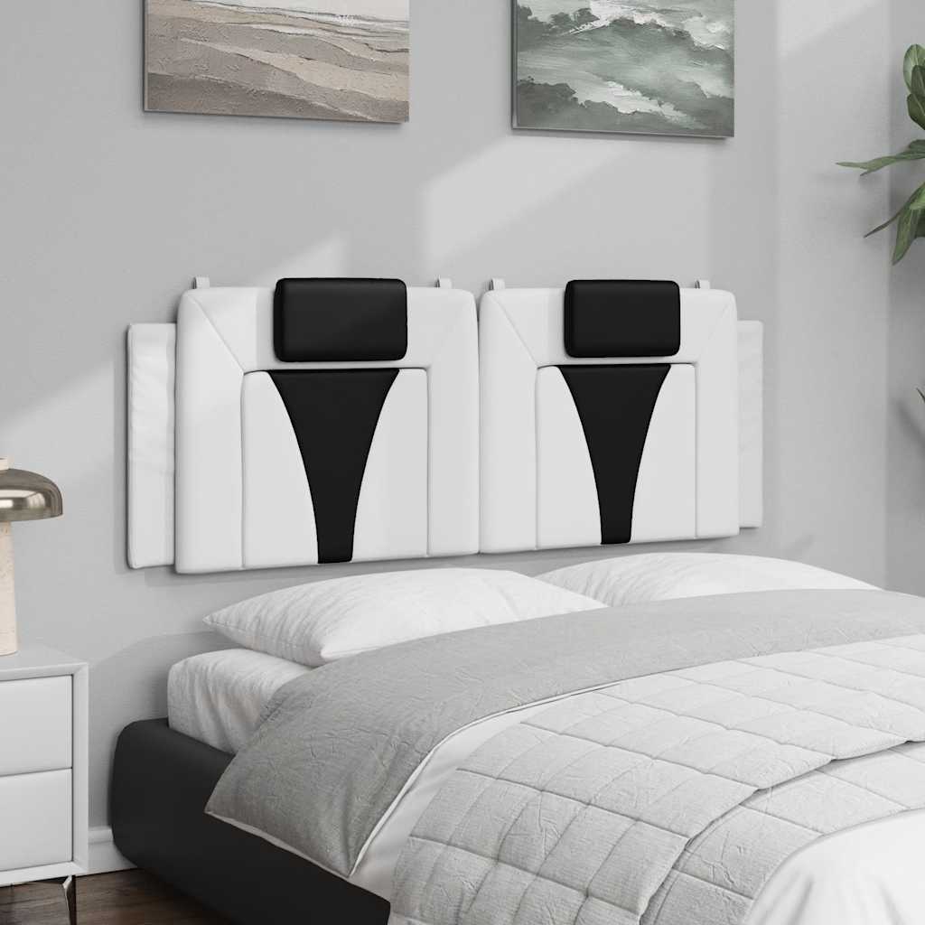 Almofadão de cabeceira viana 120 cm couro artificial preto e branco