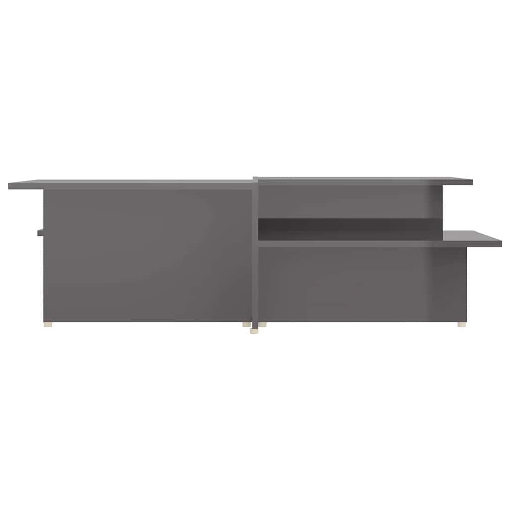 Mesas centro 2pcs 111,5x50x33cm madeira processada cinza brilh.