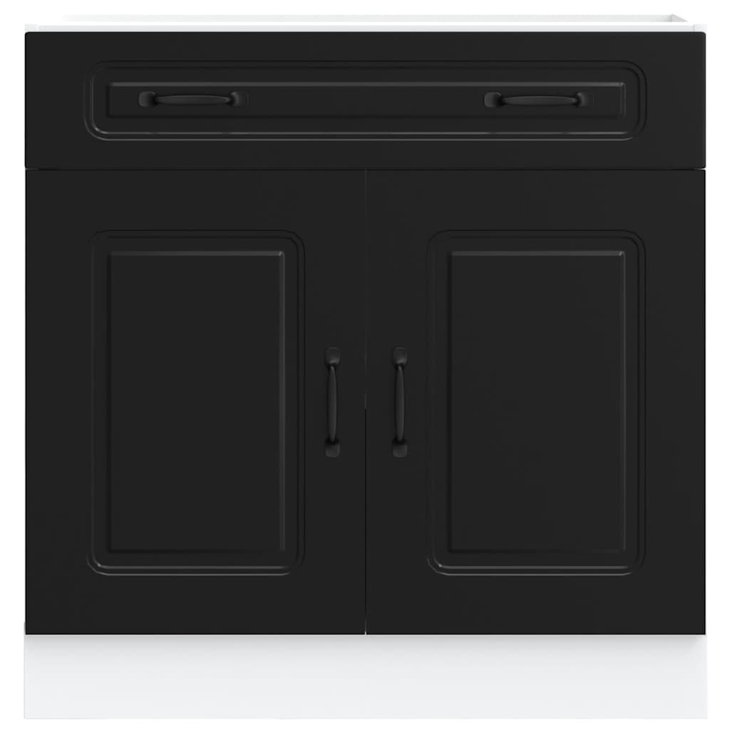 Armário de cozinha baixo kalmar madeira artificial preto