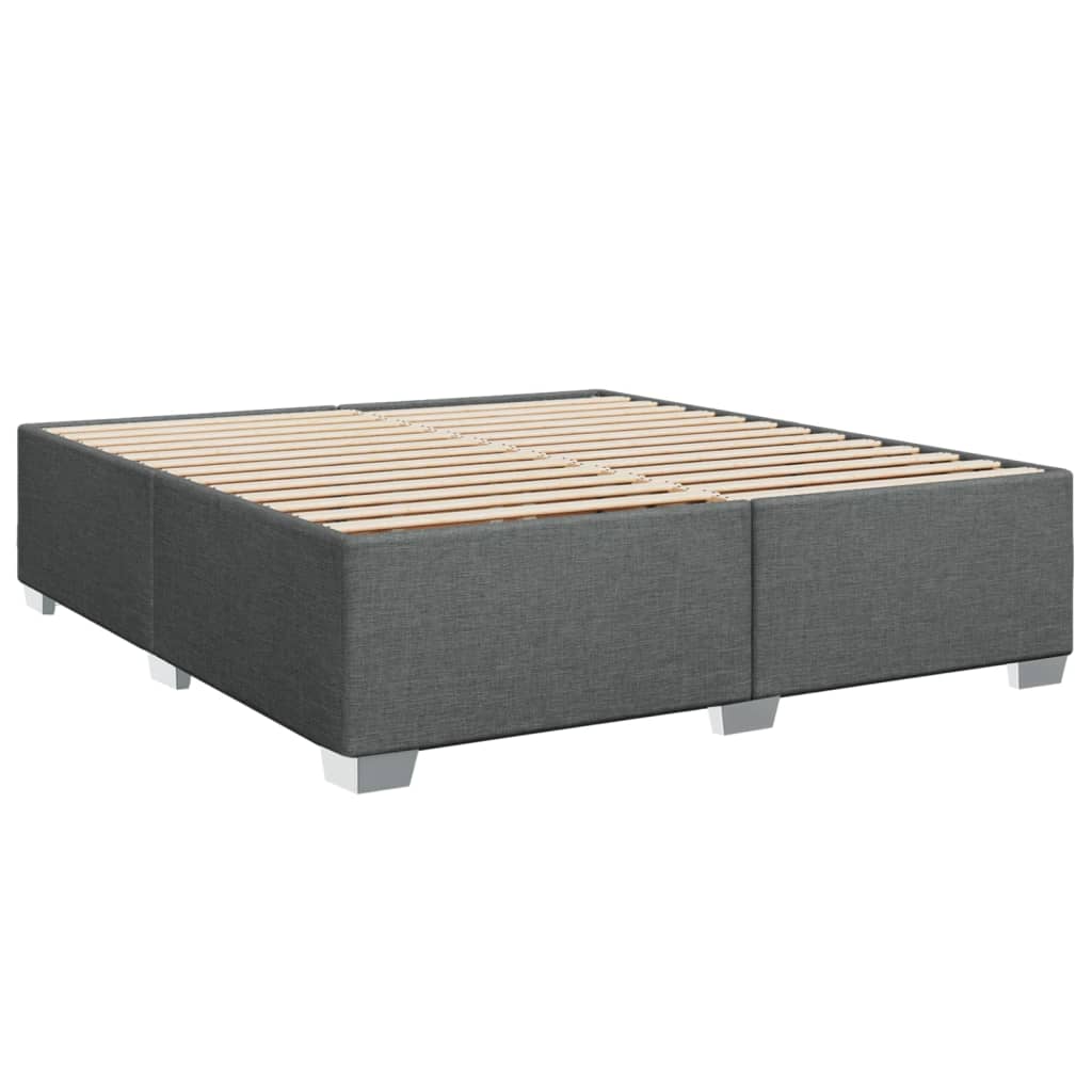 Estrutura de cama sem colchão 180x200 cm tecido cinzento-escuro