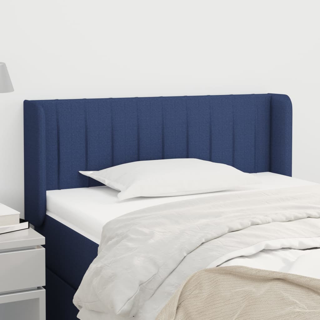 Cabeceira de cama c/ abas tecido 83x16x78/88 cm azul