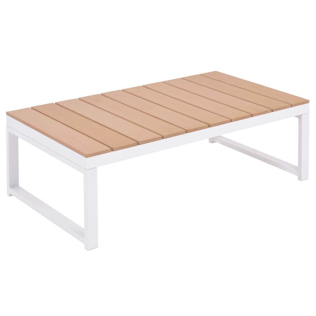 4 Pcs conjunto lounge p/ jardim com almofadas alumínio e wpc