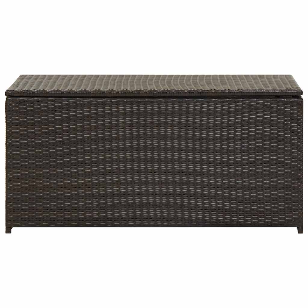 Caixa de arrumação para jardim 100x50x50 cm vime PE castanho
