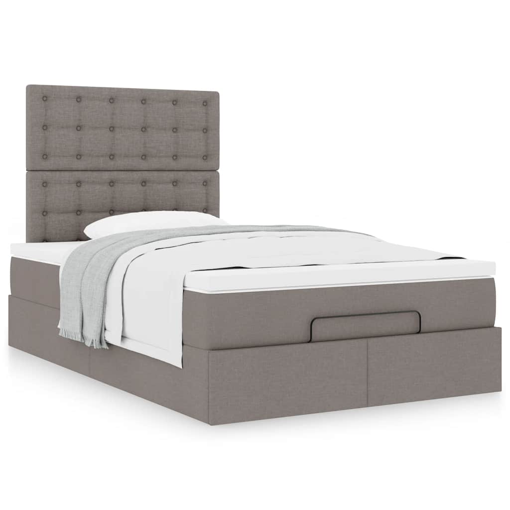 Moldura de cama otomana com tecido cinza 120x200cm